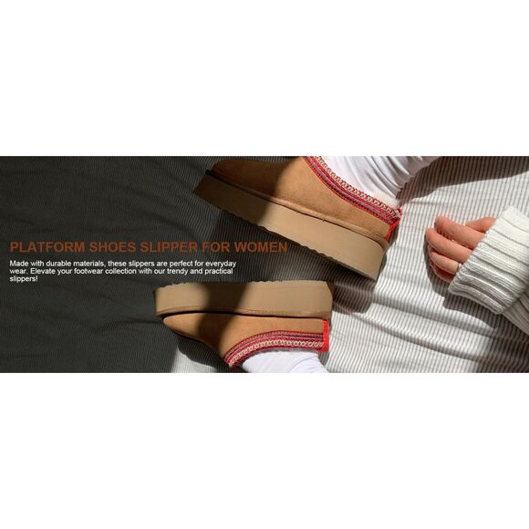 Gohom Platform Slippers Mini Boots for Women Fleece Lined Booties Anti-Slip, 10 - Picture 10 of 10